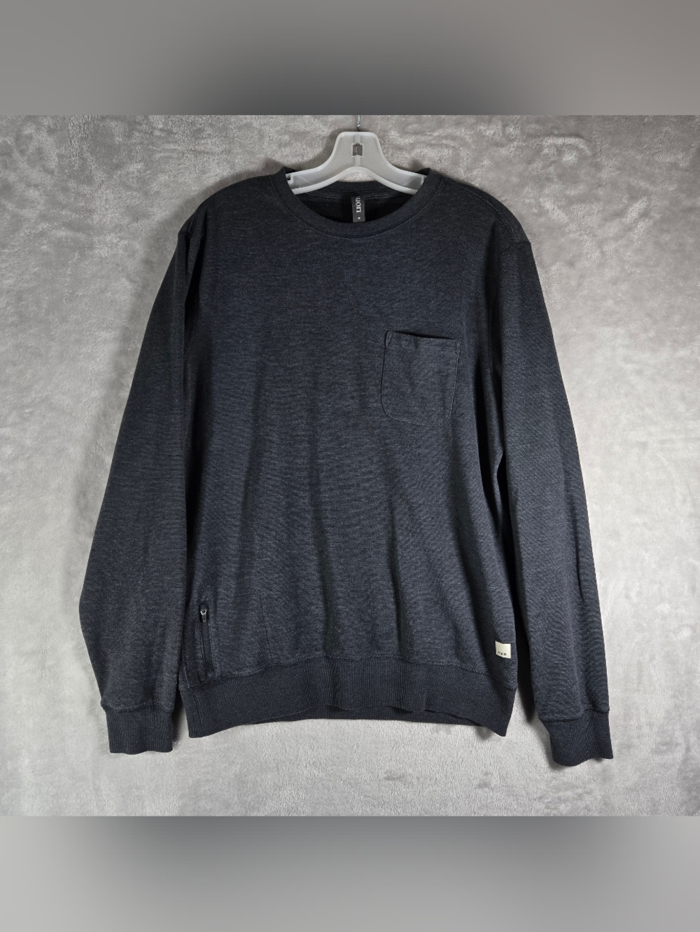 Vuori Jeffrey Pullover Sweatshirt Mens Size M Medium Heather Gray Front Pocket